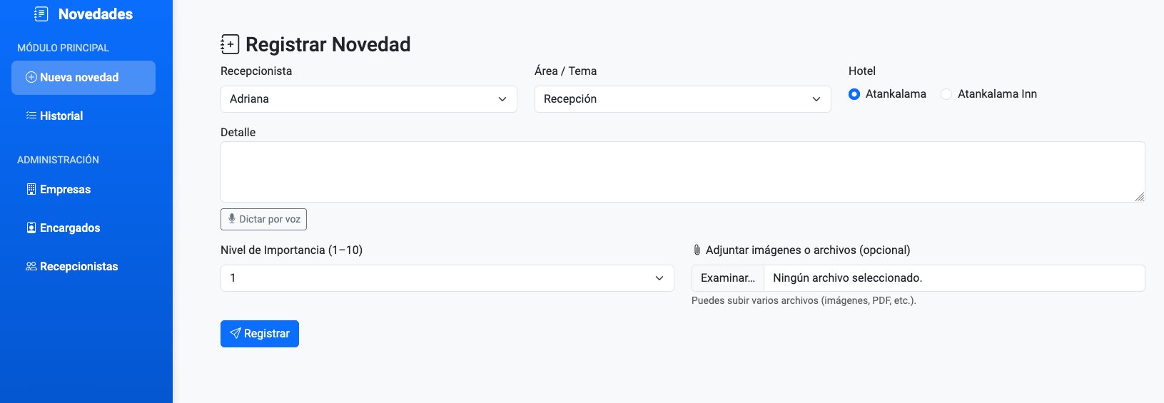 Sistema de Novedades